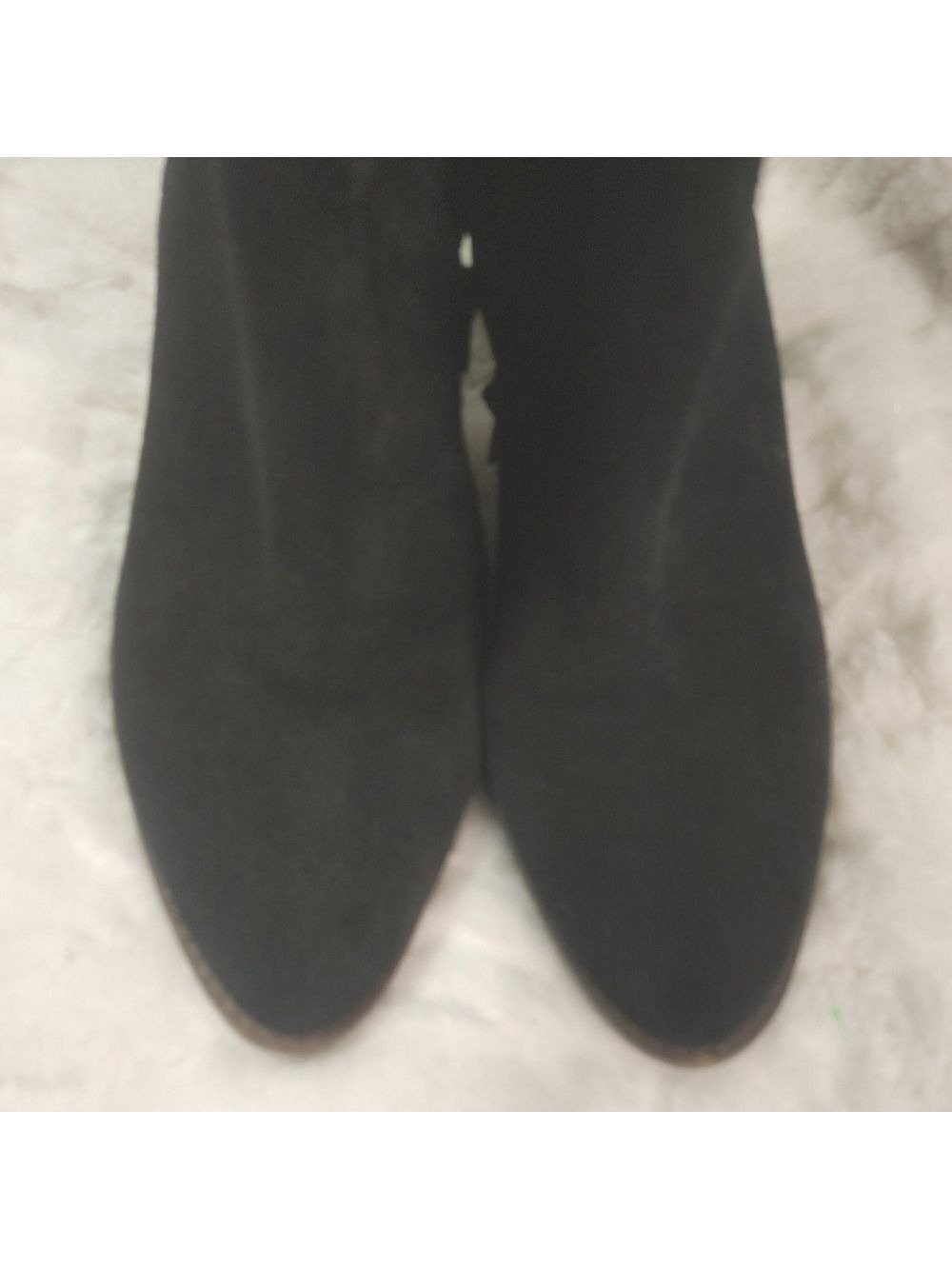 Lucky Brand Black Suede Leather Prouska Heeled Boots 8M - Picture 15 of 15